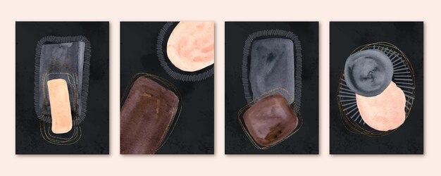 Colección de portadas de arte abstracto pintadas a mano