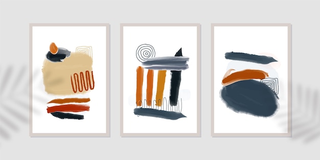 Colección de portadas de arte abstracto pintadas a mano