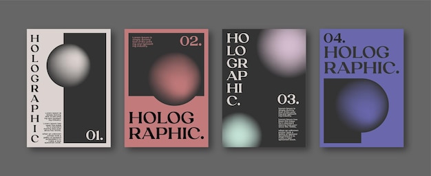 Colección de portadas de diseño abstracto en textura degradada