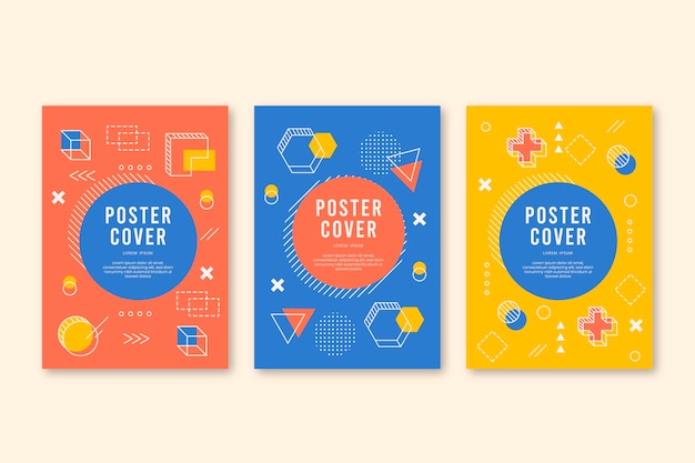 Colección de portadas de diseño de Memphis