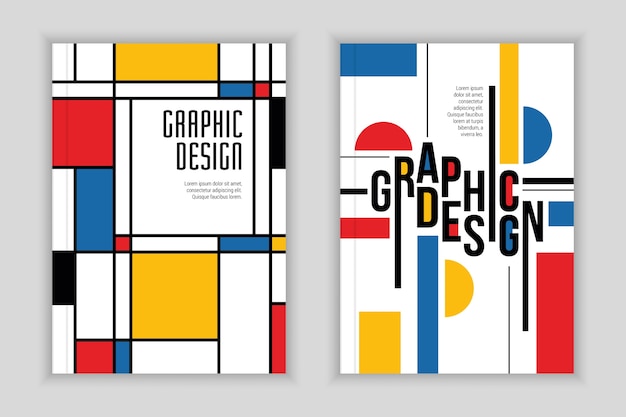 Colección de portadas en estilo bauhaus