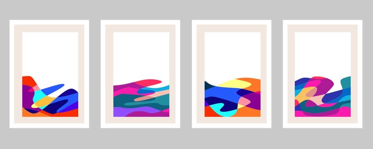Vector colección de portadas de formas abstractas
