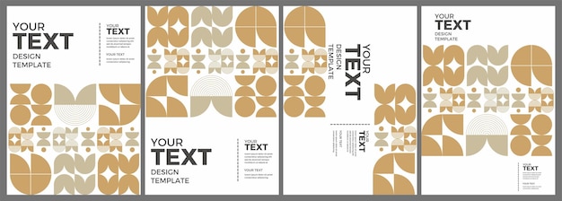 Colección de portadas geométricas planas Diseño de plantilla de portada de libro de volante de informe anual en tamaño a4