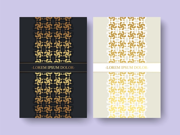 colección de portadas de libros con patrones de adornos de lujo