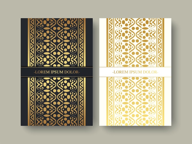 colección de portadas de libros con patrones de adornos de lujo