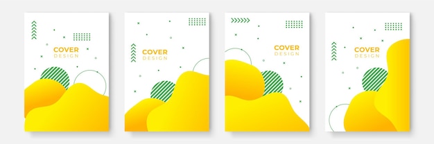 Colección de portadas de negocios abstractos con formas geométricas