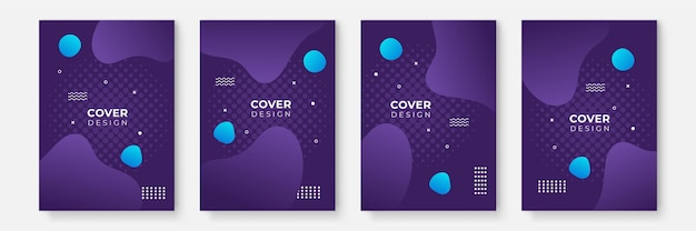 Colección de portadas de negocios abstractos con formas geométricas