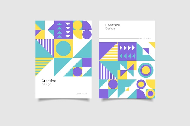 colección de portadas de negocios de formas geométricas