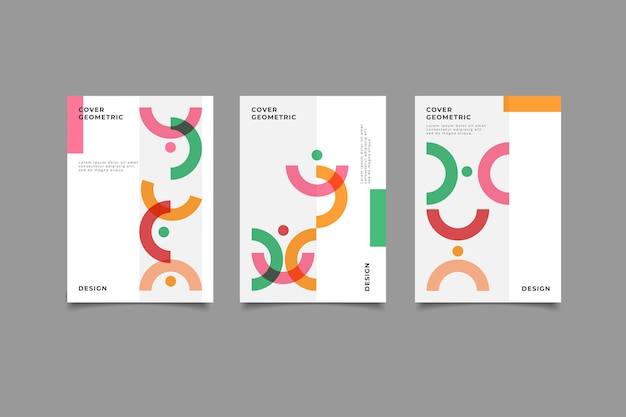 colección de portadas de negocios geométricos de memphis