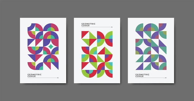 colección de portadas de negocios geométricos