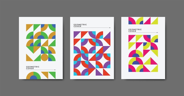 colección de portadas de negocios geométricos