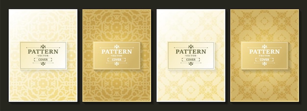 Colección de portadas de patrones de adornos dorados