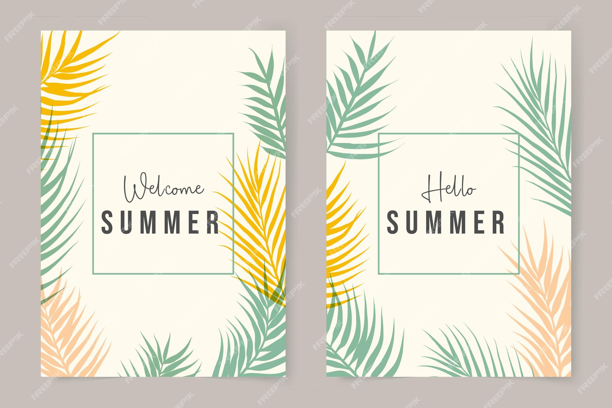 Colección de portadas de verano minimalistas | Vector Premium