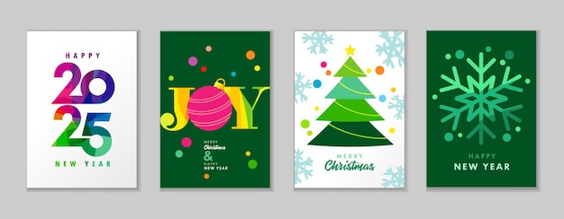 Colección de postales de Feliz Navidad y Feliz Año Nuevo 2025