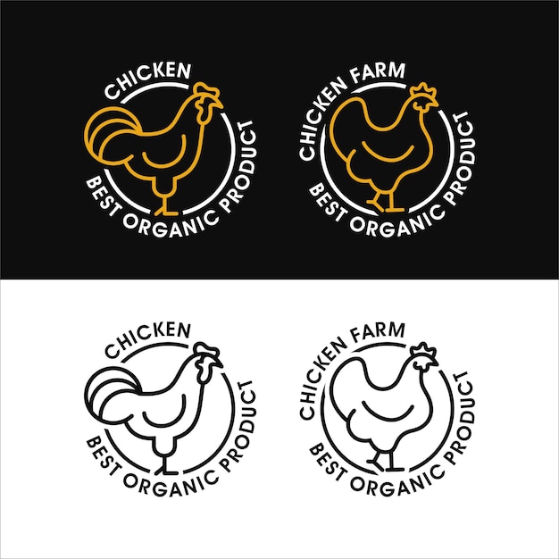 Colección premium de diseño de logo de pollo