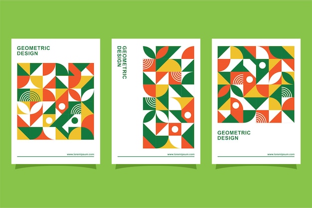 Colección premium de diseño de portada de patrón geométrico