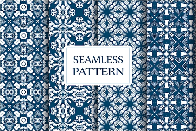 Colección premium de patrones sin fisuras para fondos de pantalla envoltura textil exquisita plantilla barroca floral