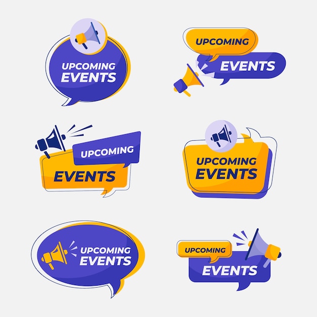 Colección de próximos eventos en diseño plano