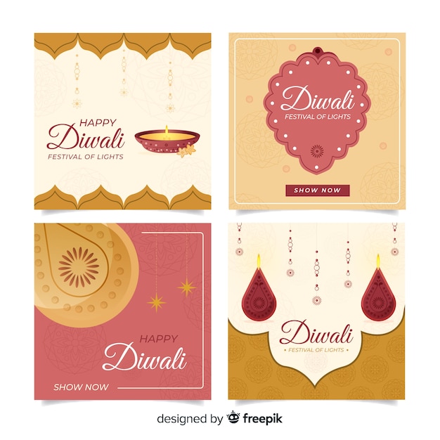 Colección de publicación de instagram de diwali
