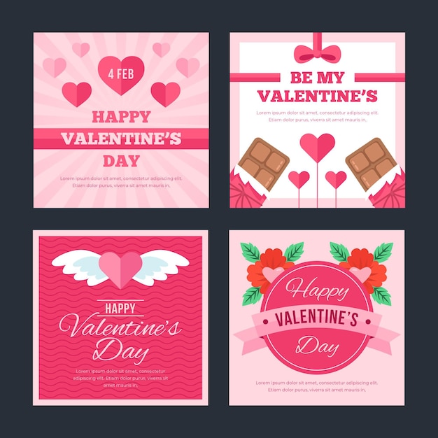 Colección de publicaciones del día de San Valentín