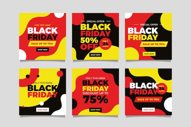 Colección de publicaciones de instagram de black friday a