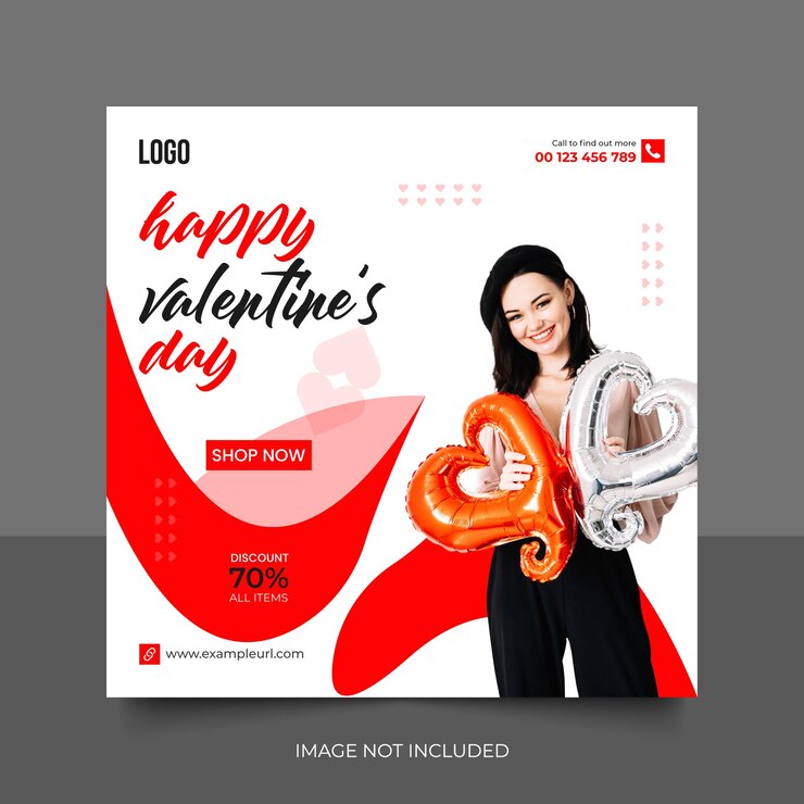 Colección de publicaciones de instagram para la celebración del día de san valentín