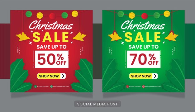 Colección de publicaciones de instagram con concepto navideño