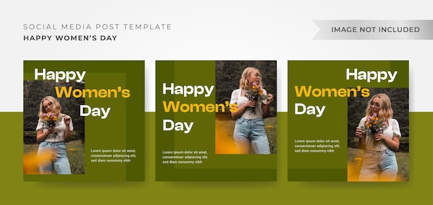 Vector colección de publicaciones de instagram para feliz día de la mujer.