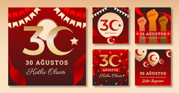 Colección de publicaciones de Instagram de Gradient 30 de agosto