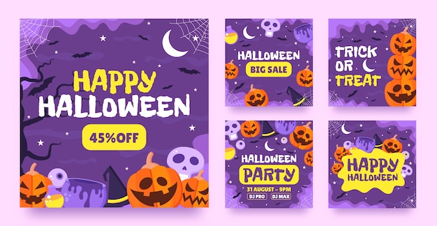 Colección de publicaciones de Instagram de Halloween