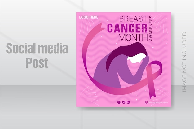 Colección de publicaciones de Instagram del mes de concientización sobre el cáncer de vector