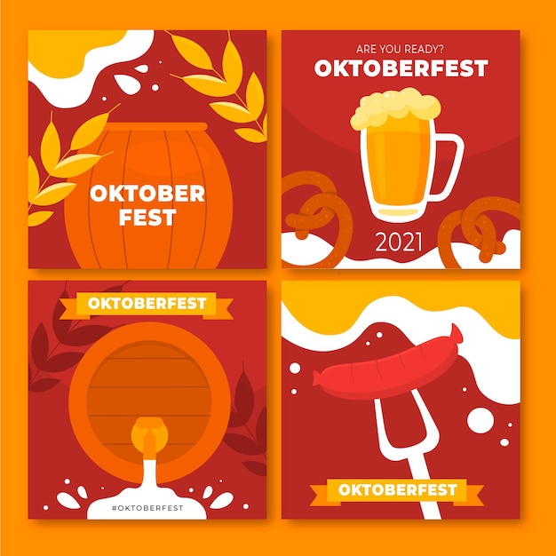 Colección de publicaciones de instagram de Oktoberfest