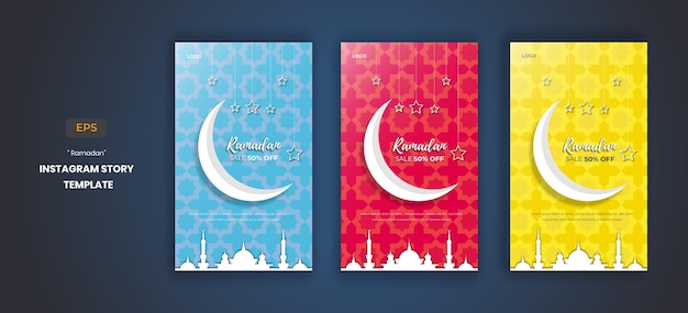 Vector colección de publicaciones de instagram de ramadan kareem