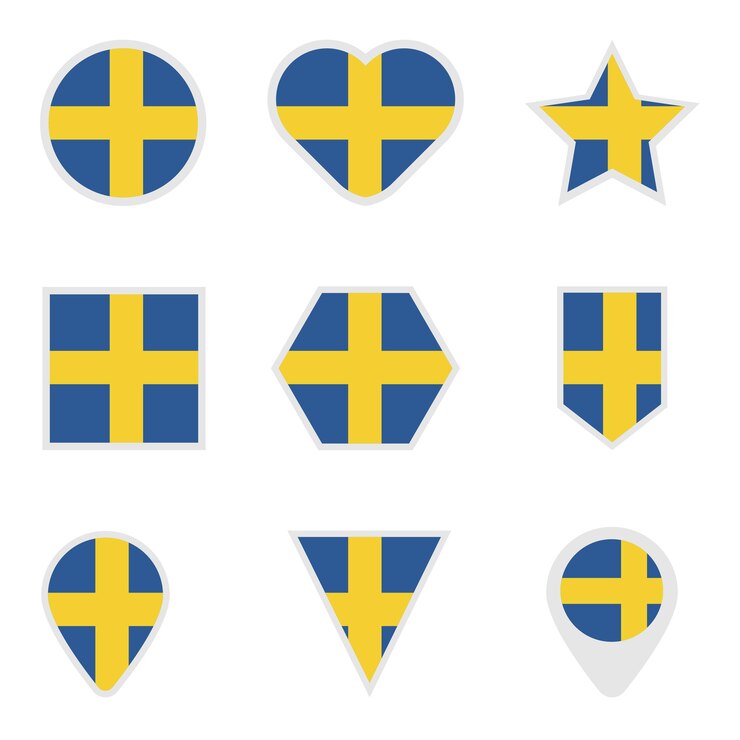 Vector colección de punteros con diseño de bandera de forma.