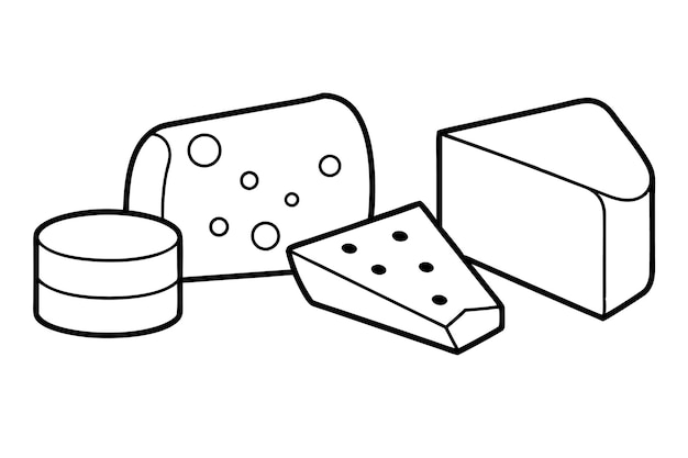 Colección de queso Line Art Refinado Minimalista y Moderno
