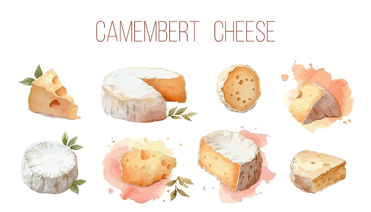 Vector colección de quesos gouda maasdam beemster o camembert roquefort emmental morbier bergenost