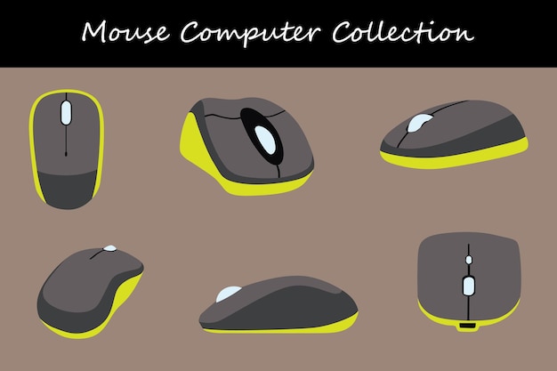 Colección de ratones de computadora en diferentes posturas Ilustración vectorial