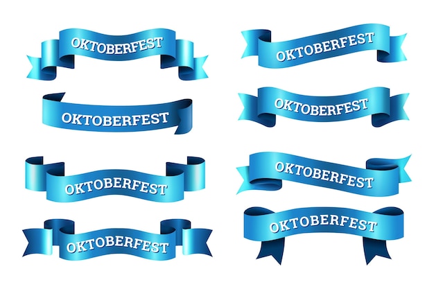 Colección realista de cintas de oktoberfest