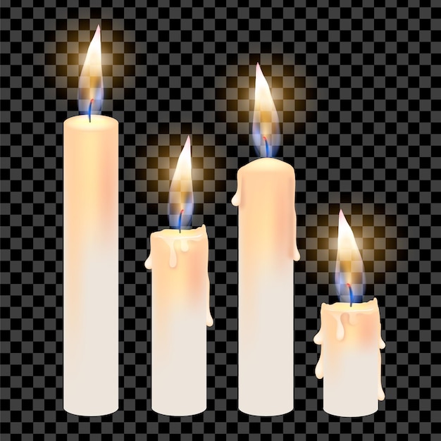 Vector colección realista de velas navideñas