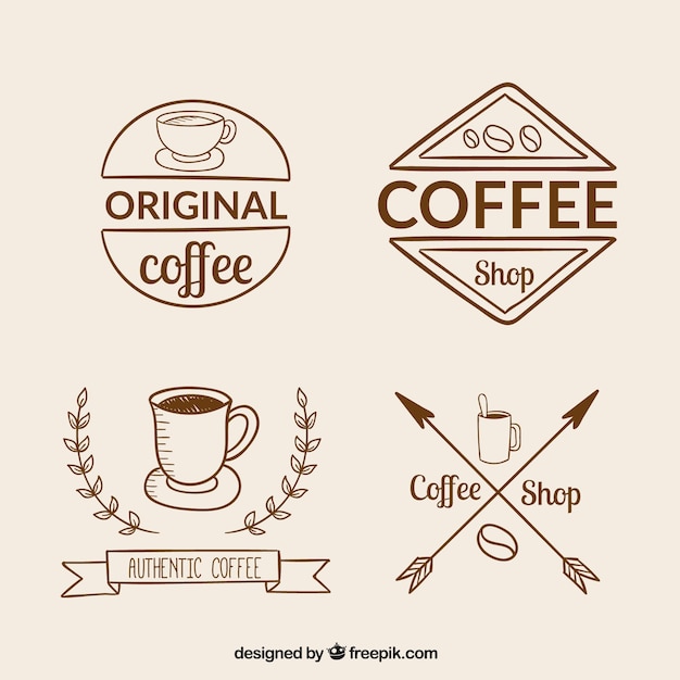 Colección retro de logos de café