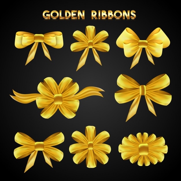 Colección de ribbons dorados