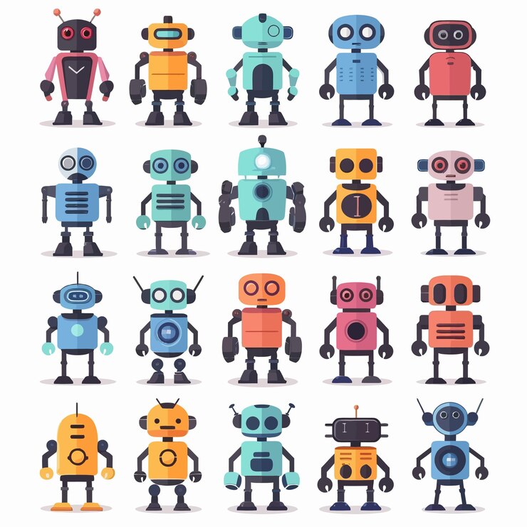 Vector una colección de robots de la compañía de robots