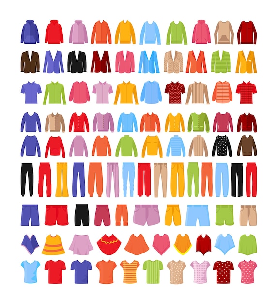 Colección de ropa de hombre colorida