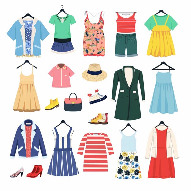 una colección de ropa incluyendo uno que dice el uno con el otro