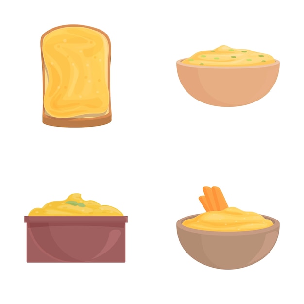 Colección de salsas y sábanas de dibujos animados