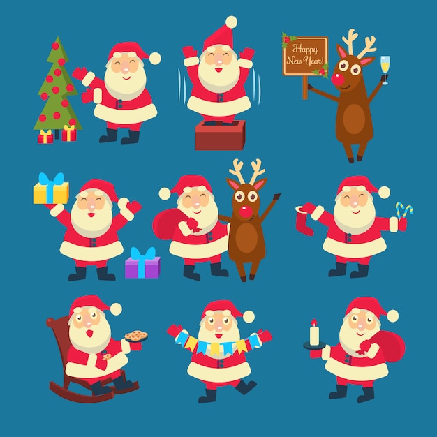Colección Santa y Ciervo Navidad