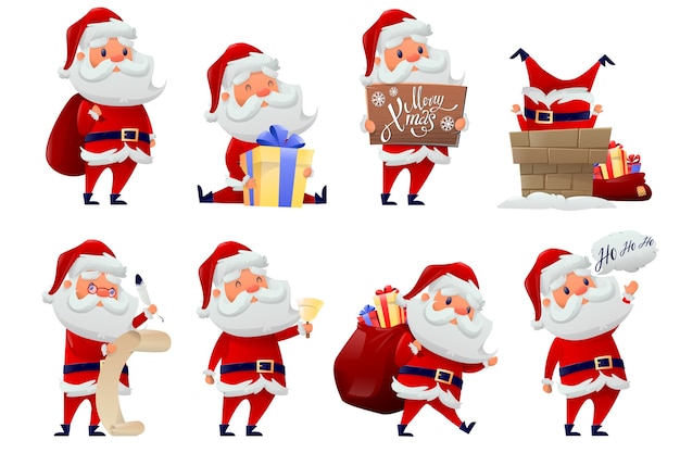 Vector colección de santa claus