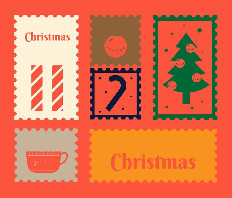 Colección de sellos de goma de Navidad