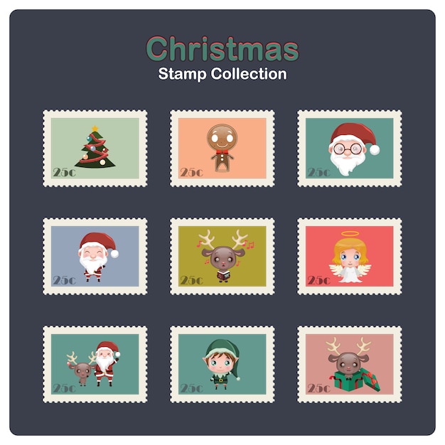 Colección de sellos navideños