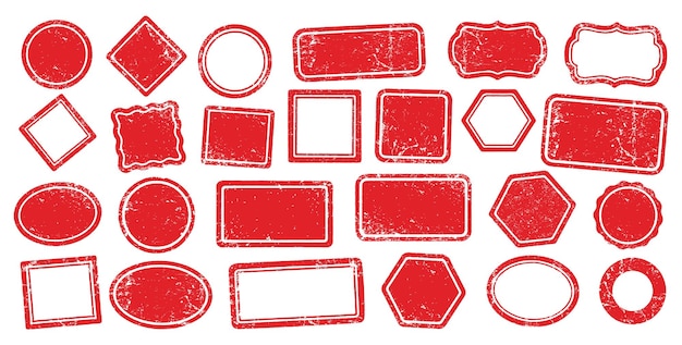 Colección de sellos rojos de diversas formas